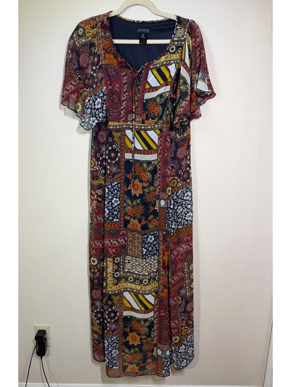 Enfocus Studio Women's Patchwork Print Maxi Dress Size 10